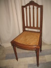 Chaise Louis XVI, cannage manuel teinté.